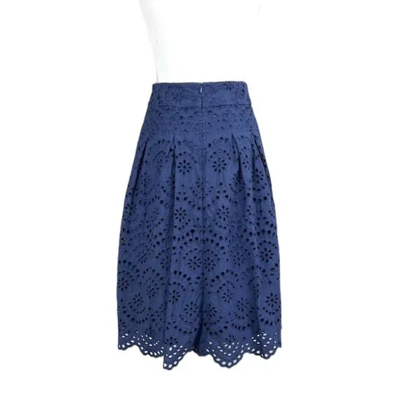 Elegant Navy Blue Lace Skirt - Picture 3 of 5